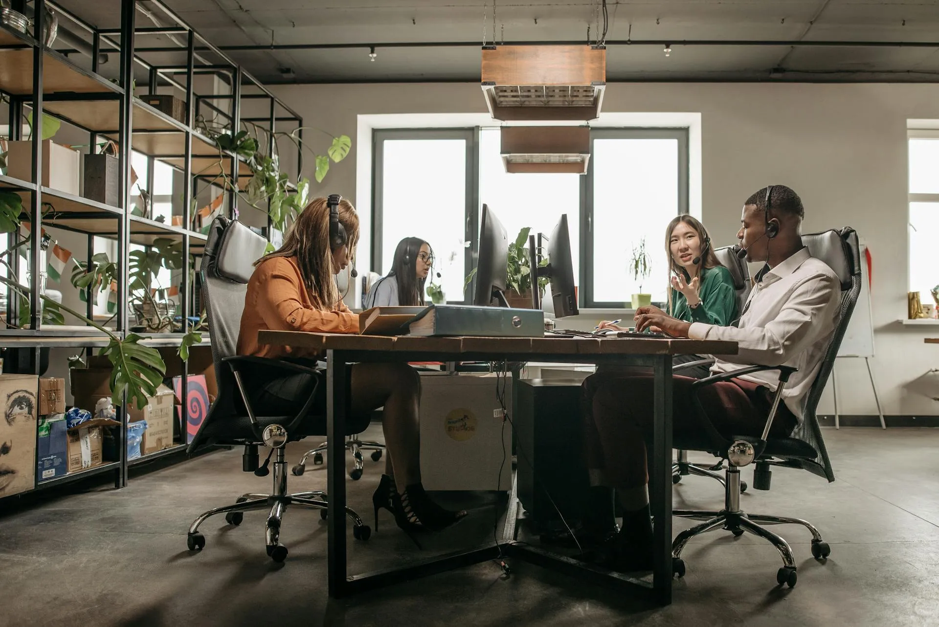 People working in an office